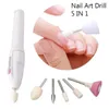 Nail Manicure Set 5 i 1 Professional Mini Electric Drill Kit Pedicure Slipning Polering Konst Slipfil Penverktyg Maskin 231017