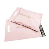 Cadeau cadeau 100pcs enveloppes adhésives portables sacs poly mailer courrier cheveux faisceaux cadeaux de fête boîtes pochettes rose / noir