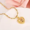 Set di orecchini in oro massiccio 18 carati GF Collana per donna Regalo per feste Dubai Love Heart Crown Set di gioielli Regalo per festa nuziale Ciondoli fai da te girls267F