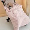 Colchas inverno carrinho cobertor velo quente nascido swaddle acessório infantil acolchoado à prova de vento manto cinta envoltório colcha capa 231017