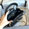 Fashion design big hit Middle leather chain strap Hand-held crossbody bag size 21X15 full package handbag