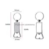 Öppnar Party Favor SubliMation Blank Beer Bottle Opener Keychain Metal Heat Transfer CorkScrew Key Ring Hushåll Köksverktyg DD99 DH0W4