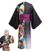 Cosplay Anime Demon Slayer Kimetsu Geen Yaiba Uzui Tengen Cosplay Kostuum Pruik Afdrukken Kimono Uniform Hallowen Carnaval Party Pak