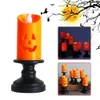 Decorazione di Halloween Candela a luce LED Zucca colorata Decorazione da tavola Decorazioni per feste a casa