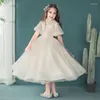 Sukienki dla dziewczynek moda moda księżniczka vintage sukienka rodzina pasująca do puff rękawów