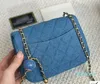 Denim designertas zadeltas schoudertas Handtas Crossbody Messenger Blauw Portemonnee Kettingriem Klassiek Tijdloos Elegantie luxe