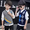 Colete outono tricô colete roupas do menino outerwear roupas infantis de algodão crianças roupas de malha colete 231016