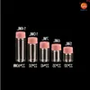 5ml 6ml 7ml 10ml 14ml 플라스틱 나사 핑크 캡 투명 바이알스 항아리가있는 미니 유리 병 100pcsgood Qty ilqlp