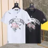 DSQ Phantom Turtle Mens Designer T Shirt italiensk Milan Fashion Flower Print T-shirt Summer Black White T-shirt Male Hip Hop Street249n