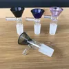 Großhändler dicke Glasschale für Shisha 14 mm 18 mm Außenverbindung Farbe Trichterschalen Raucherstück rosa berauschende Tabakbong Öl Dab Rig brennende Wasserpfeife