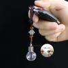 Keychains 2PCS Round Glass Blub Pendant With Screw Cap Key Chain Keepsake Bottle Cellphone Strap Bag Accessories Diy Jewelry Finding