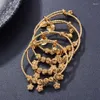 Bracelet 4pcs / lot 24k Gold Femmes Dubai Mariée Mariage Bracelet éthiopien Afrique Bijoux Arabes Charme Filles Inde Cadeaux289p