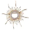 Pins Brooches High Quality Sun Shape Brooch For Women Men Prong Setting Crystals Color Broches Hijab Pins Scarf Buckles Plastron 3186