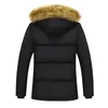 Parka da uomo in piumino 2023 Parka invernale da uomo foderato in pile spesso caldo con cappuccio collo di pelliccia cappotto maschile taglia 5XL giacca in peluche autunno lavoro outwearing nero 231017