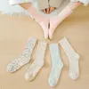 Chaussettes japonaises rétro Style Harajuku pour femmes, fil épais, en coton américain, adaptées à toutes les saisons