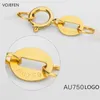 Pendant Necklaces VOJEFEN 18 K Real Gold Necklace Dainty Original AU750 O Chains Link Beautiful Jewelry For Women Men Yellow Rose Choker 231017