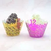 Emballage cadeau Petite fleur Design Nom personnalisé Bat Mitzvah Laser Cut Juif 12 ans Party Cupcake Wrappers