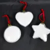 Sublimation Xmas ball flat plastic ball MDF insert blanks for customized printing Xmas tree decoration by Ocean 1017