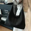 Borse da sera Borsa a tracolla per ascella in finta pelle scamosciata femminile Borsa da pendolare da donna in pelle nabuk di qualità Nera Elegante Hobo estetica da donna