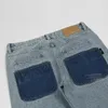 Jeans pour hommes Bleu Rétro Star Contraste Couture Denim Pantalon Hommes Femmes Style Américain Casual Street Pantalon Droit Lâche Y2k Baggy