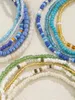 Bracelets de cheville 14 perles de verre de Bohême empilées
