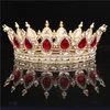 Coroa de cristal redonda diadema rainha cocar metal cores douradas tiaras e coroas baile concurso casamento acessórios de joias de cabelo w0104204a