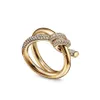 Solitaire Ring 925 Sterling Silver Knot Ring Kvinnor smycken plätering 18K Rose Gold Luxury Brand Fashion Valentine Gift 221115278b
