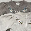 Pullover Herbst Winter Kleidung Kinder Junge Casual Gestrickte Jacke Baby Stricken Strickjacke Blumen Pullover Kind Mädchen Baumwolle Tops Mantel 231017