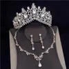 Earrings & Necklace Gorgeous Crystal Bridal Jewelry Sets For Women Fashion Tiaras Necklaces Set Wedding Crown Bride Jewellry301A