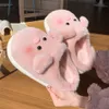 Slippers Autumn and Winter New Women's Plush Cotton Cute Pink Pig Indoor Home Comfort Soft Sole 231017