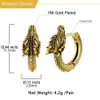 Stud U7 Stainless Steel Dragon Hoop Earring for Man Hypoallergenic 18K Gold Black Color Punk Vivid 3D Animal Rock Unisex Earrings 231016