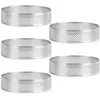 Baking Tools 5Pcs Circular Stainless Steel Tart Ring French Dessert Perforation Mold Mousse Fruit Pie Quiche Cake Cheese Mould
