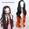 Cosplay Anime Demon Slayer Kimetsu No Yaiba Kamado Nezuko Cosplay Costume perruque sabots tenue Halloween été Version Kimono peignoir Costume