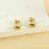 Hoop Earrings Fashion Gold Color Silver Crescent Moon Stainless Steel For Women Paired Party Designer