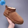 Designer Tazz Slippers Australië Laarzen heren damesschoenen mode laarsjes warm Suède Shearling Tasman platform Slipper Kastanje Heren Enkel sneeuw Boo