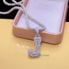 Halsband GRA -certifikat Sterling Sier Hip Hop smycken Mossinat Iced Out Tennis Necklace Initial Letter Custom Moissanite Pendant