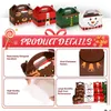 Christmas Decorations Christmas Decorations Treat Boxes Santa Elf Snowman Elk Xmas Cardboard Present Candy Cookie With Handles Holiday Dh7Xj
