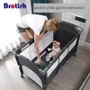 Cribs Baby Crib draagbaar Bassinet Bedide Cradle Play Game opvouwbare playpen Geboren bed met aftafel speelgoed opbergtas 231017