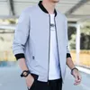 Kurtki męskie jesienne zima koreańska moda luźna swobodna kurtka męska mączka zamek błyskawiczny Top Hombre Solid Color Trend Coating Ubranie