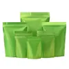 9 Size Matte Green Smell Proof Stand Up Bags Resealable Mylar Bags Foil Pouch Double-Sided Self seal Bag Wholesale LX6171