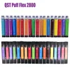 QST Puff Flex 2800 engångs e-cigaretter 850mAh batteri 8 ml patron Portable Devcice 0% 2% 5%