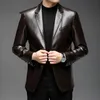 Men's Leather Faux Leather Men's Genuine Jackets Autumn Men's Business Leather Jackets Men's Blazers Style Slim Thin Trend Zipper Leather Jackets G139 231016