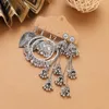 Baumeln Ohrringe Boho Ethnische Silber Farbe Lange Quaste Tropfen Ohrring Set Jhumka Femmes Vintage Große Runde Perlen Hängen Schmuck