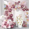 Autres fournitures de fête d'événement Macaron Rose Ballon Garland Arch Kit Mariage Fête d'anniversaire Décoration Baby Shower Girl Latex Confetti Ballon Anniversaire Décor 231017