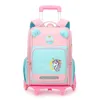 School Bags Wheeled Bag For Boy 6-15 Years Girls Trolley Wheels Lunch Rolling Backpack S Kids