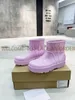 Designer stövlar australiska regngummi vinter regn stövlar tjock sula fotled slip-ons halva rosa svartgröna casual skor avslappnade utomhus korta stövlar