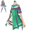 Jeu de Cosplay King Halo Umamusume, joli Derby Uma Musume Racing Association, Costume de Cosplay, perruque oreilles, robe verte Anime, Costume d'halloween