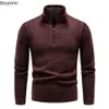 Pulls pour hommes FleeceThicker Pull Demi-Fermeture À Glissière Col Roulé Chaud PullTops Qualité Mâle Laine Tricotée pour Automne Hiver 231016