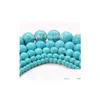 Turquoise 300 pièces/lot, perles rondes en Turquoise vert naturel, 4, 6, 8, 10Mm, pour la fabrication de bijoux, Bracelets, perles en vrac, Dh9It