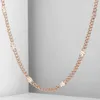 Kettingen Ketting Voor Vrouwen Meisjes 3mm 585 Rose Goud Kleur Curb Cubaanse Ketting Mode Bruiloft Sieraden 50 cm 60 cm CN12A